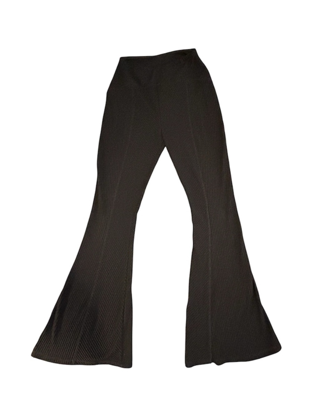 Out From Under Black Ribbed Flared Knit Pants